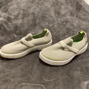 Womens OOFOS Sandals OOmg eeZee Low Size 8 Shoes Gray Recovery Comfort Lifestyle